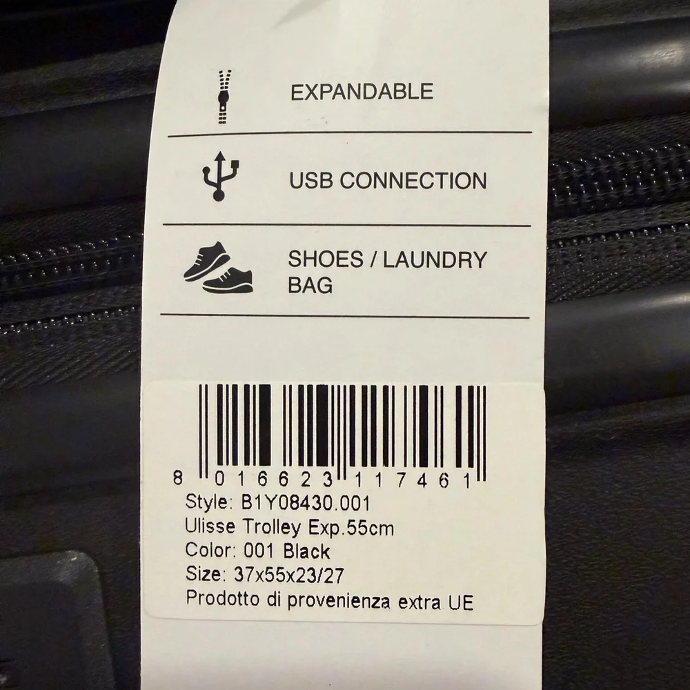 Bric's Black Hard-Shell Carry-On with Wave Detail - Picture 5 of 9